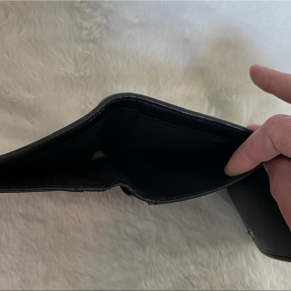 Coach Signature Canvas & Black Leather Trifold Square Wallet - Picture 4 of 5